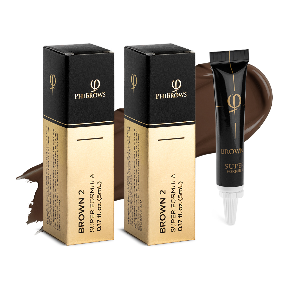 Phibrows Brown 2 SUPER Pigment 5ml - 2pcs Phibrows Brown 2 SUPER Pigment 5ml - 2pcs